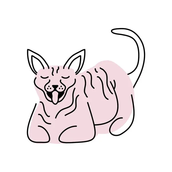 Gato Mascota Divertido Aislado Ilustración — Vector de stock