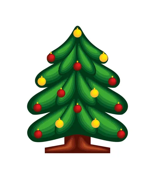 Vánoční Strom Ozdoba Ilustrace Izolované — Stockový vektor