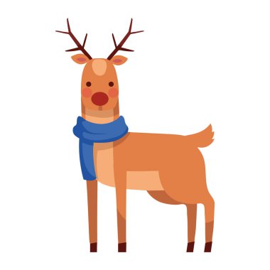 Noel karakteri ren geyiği çizimi izole edildi