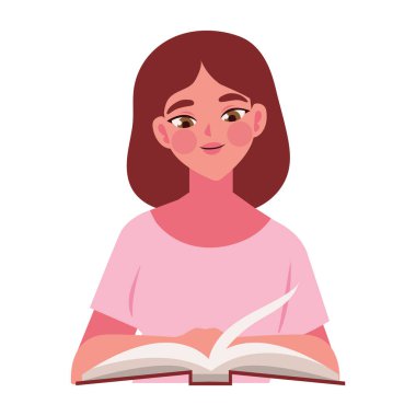 Kitap okuyan bir kadın izole edilmiş.