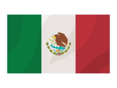 Meksika bayrağı çizimi izole tasarım