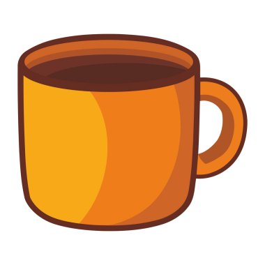 Kahve fincanı kahvaltı illüstrasyonu izole