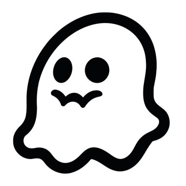 Cadılar Bayramı simgesi hayalet çizimi izole edildi