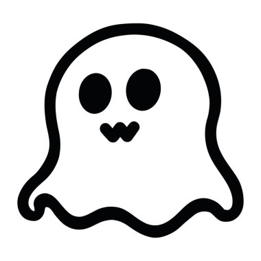 Cadılar Bayramı ikonu hayalet çizimi izole edildi