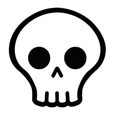 Cadılar Bayramı ikonu ürkütücü kafatası çizimi izole