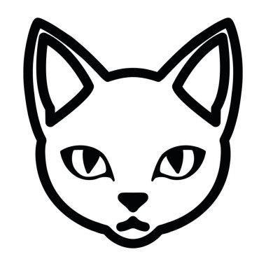 Cadılar Bayramı ikonu kedi yüzü çizimi izole edildi