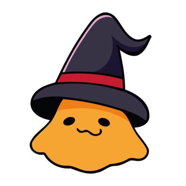 Şapkası izole şirin karakter Cadılar Bayramı