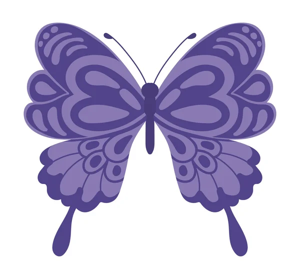 Mariposa Insecto Púrpura Ilustración Aislado — Vector de stock