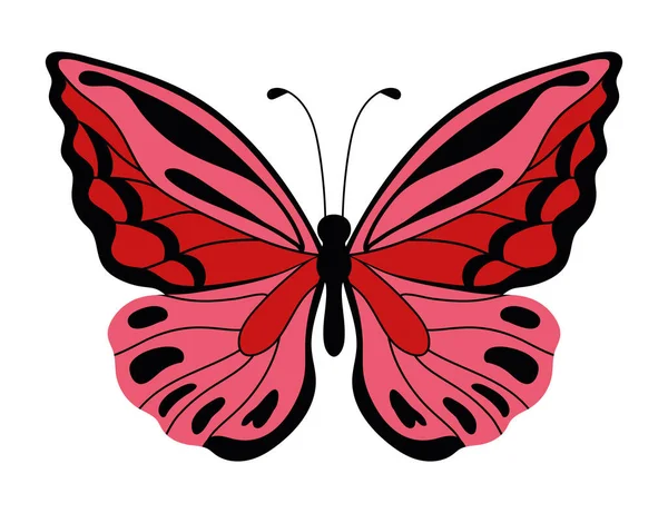 Дикий Изолированный Рисунок Бабочки — стоковый вектор