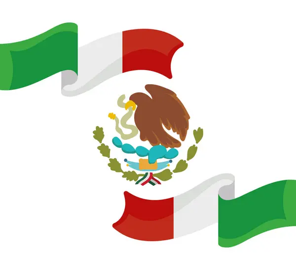 Mexican Flag Patriotism Illustration Isolated — Stock Vector