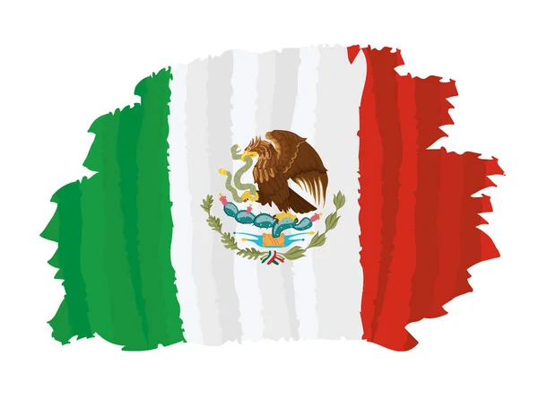 Иллюстрация Стиле Гранжа Мексиканского Флага — стоковый вектор