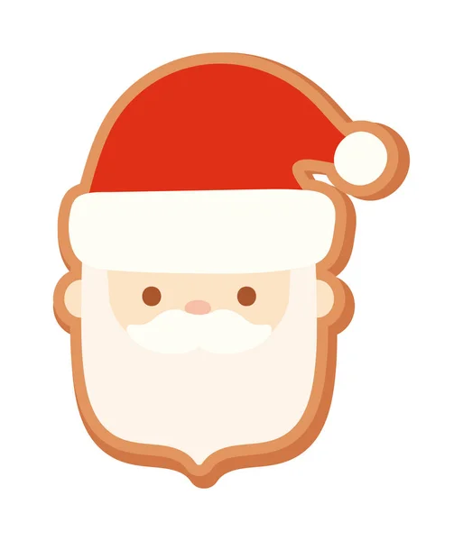 Natal Biscoito Santa Claus Ilustração Isolado — Vetor de Stock