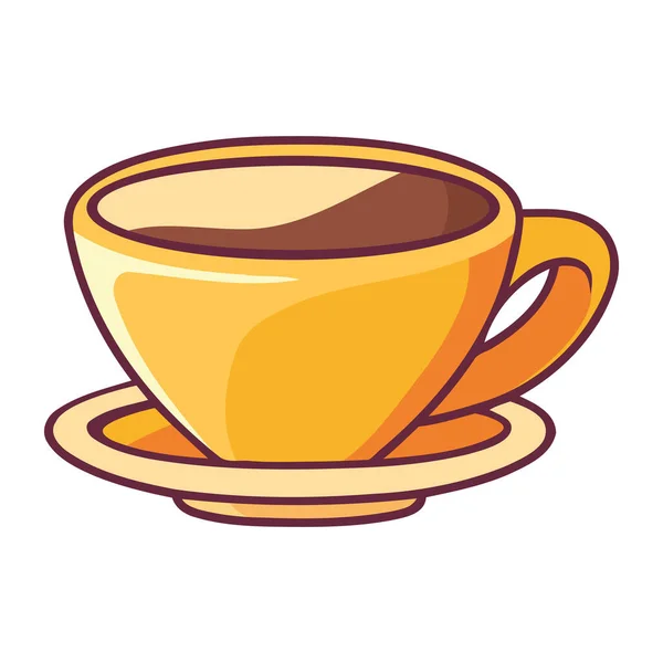 Kaffekopp Tallrik Isolerad — Stock vektor