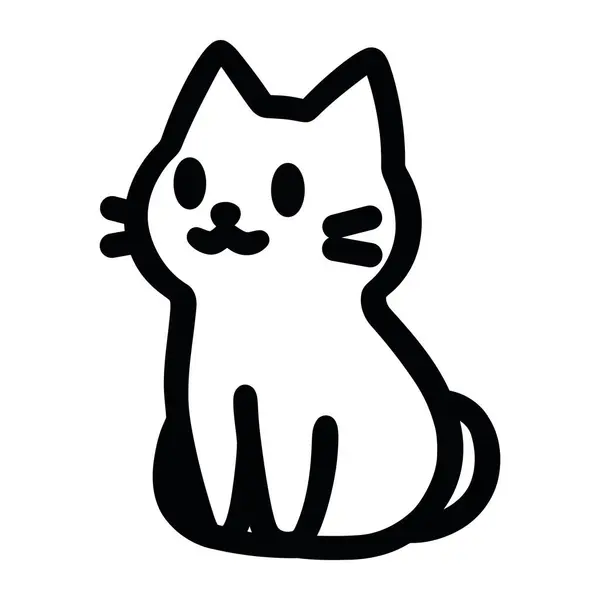 Halloween Icon Cat Sitting Illustration Isolated — Stock Vector
