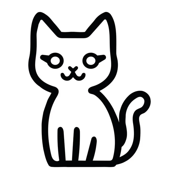 Halloween Icon Cat Mascot Illustration Isolated — Stock Vector