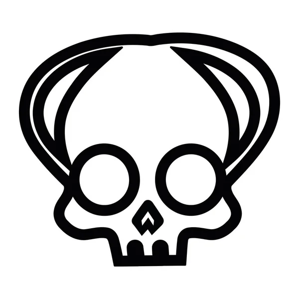 Icono Halloween Ilustración Cráneo Aislado — Vector de stock
