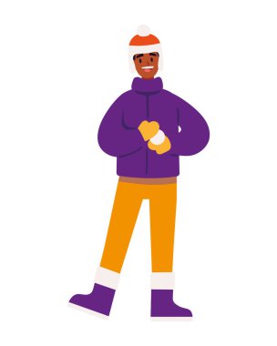 Kar topu resimli Noel adamı izole edilmiş.