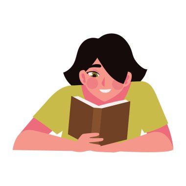 Kitap okuyan bir kadın izole edilmiş.