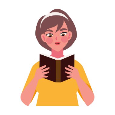 Kitap okuyan bir kadın izole edilmiş bir kitap tutuyor.