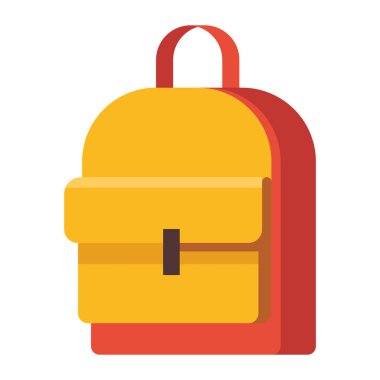 Sırt çantası okul malzemesi çizimi izole edildi