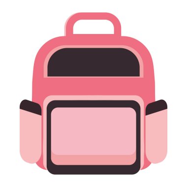 Sırt çantası okul ekipmanı çizimi izole edildi