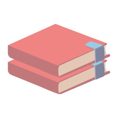 Bir yığın kitap çizimi izole edildi