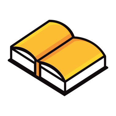 Açık kitap okuma illüstrasyonu izole