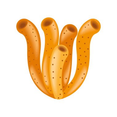 Deniz yaşamı mercan çizimi izole edilmiş