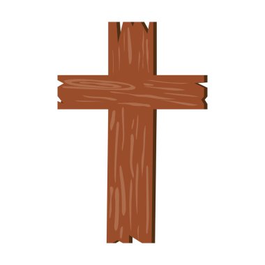 Katolik haçı ahşap izole bir illüstrasyon