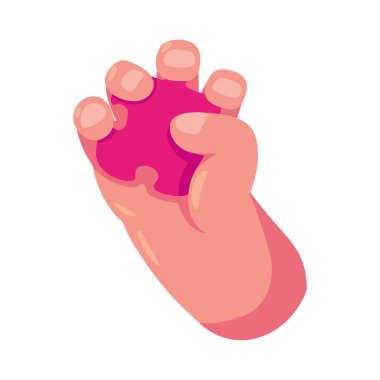 Yapboz resimli otistik el bebeği