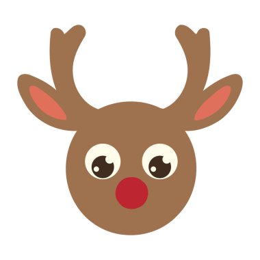 Yılbaşı geyiği yüzü izole edilmiş.