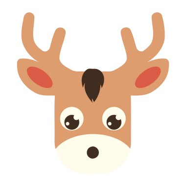 Yılbaşı geyiği izole edilmiş biçim vektör çizimi