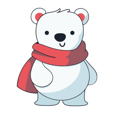 Noel Ayısı illüstrasyonu izole edilmiş stil