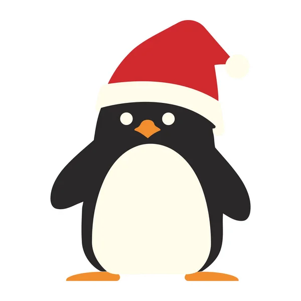 Christmas Penguin Mascot Isolated Illustration — Stock Vector