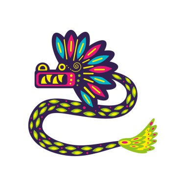 Alebrijes yılan çizimi izole vektörü