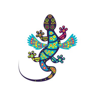 Alebrijes Meksika tasarım illüstrasyonu izole edildi