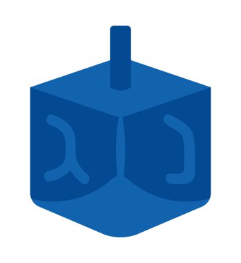 Hannuka mavi dreidel çizimi izole edildi