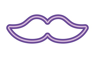 neon bıyık tasarımı çizimi izole edildi