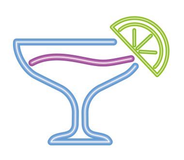 Meksika neon tekila illüstrasyonu izole edildi.