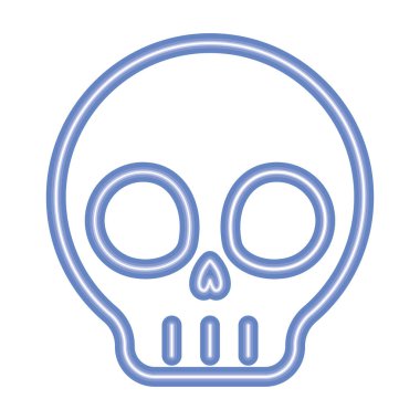 Meksika neon kafatası çizimi izole edildi