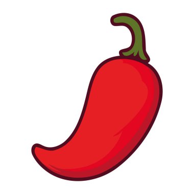 Yarım jalapeno mutfak çizimi izole