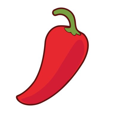Yarım jalapeno vegan illüstrasyonu izole edildi