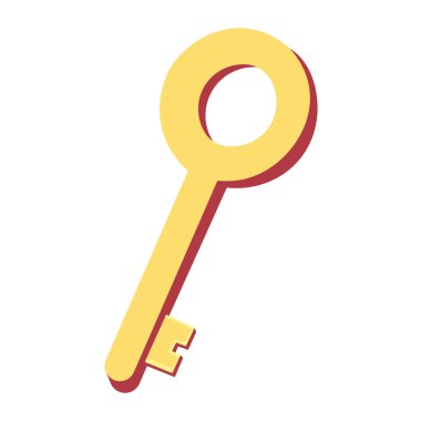 anahtar video oyunu çizgi film çizimi izole edildi