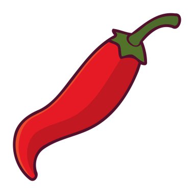 Yarım jalapeno çeşni çizimi izole edildi