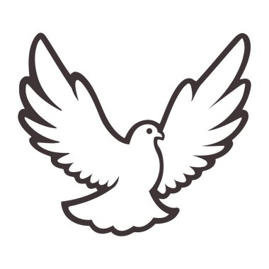 Dünya Barış Günü güvercin çizimi izole