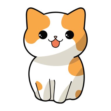 Kedi maskotu çizimi izole edildi