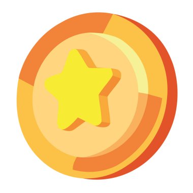 Video oyunu ögesi altın para illüstrasyonu