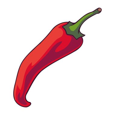 Yarım jalapeno aromalı çizim izole edildi