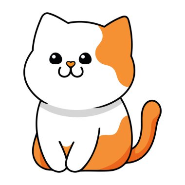 Kedi maskotu kedi çizimi izole edildi