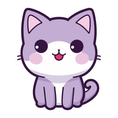 kedi maskotu karakteri çizimi izole edildi